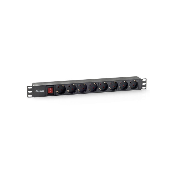 Equip 333283 - 1U - Horizontal - Kunststoff - Schwarz - 8 AC-Ausgänge - 1,8 m