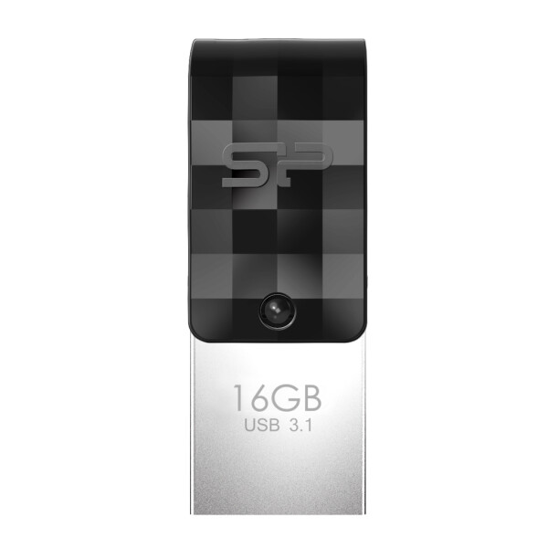 Silicon Power Mobile C31 - 16 GB - USB Type-A / USB Type-C - 3.2 Gen 1 (3.1 Gen 1) - Drehring - 3,3 g - Schwarz - Silber