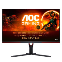 AOC U32G3X/BK 32&iquest; IPS Gaming Monitor 3840 x 2160 144Hz 1ms 2x Displayport HDMI - 13 cm - 1 ms