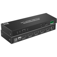 Techly 4x1 HDMI 2.1 8K 3D Switch mit optischen SPDIF - RS-232 - HDMI-Ausgang