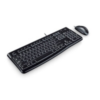 Logitech Desktop MK120 - Volle Größe (100%) - Kabelgebunden - USB - QWERTZ - Schwarz - Maus enthalten