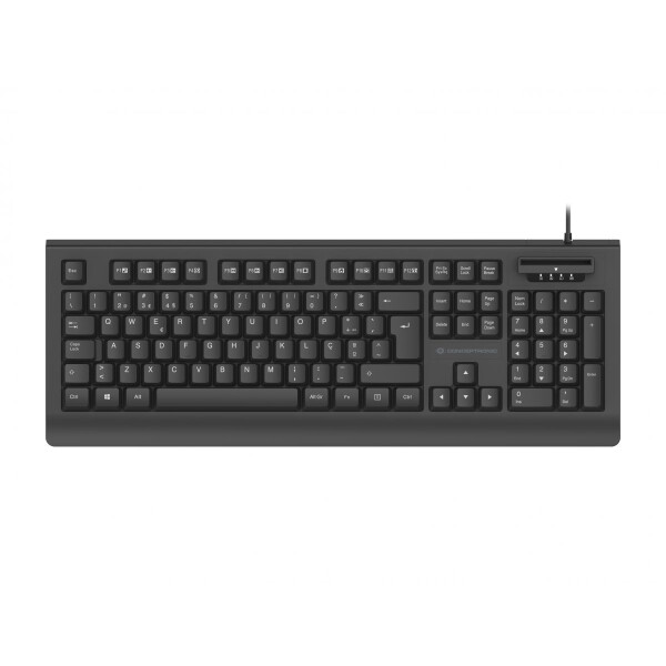 Conceptronic USB Tastatur Smart ID-Kartenleser portugies. sw