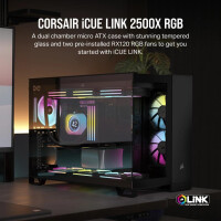 Corsair Geh Micro-ATX 2500X LINK Tempered Glass Black - Gehäuse