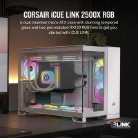 Corsair Geh Micro-ATX 2500X LINK Tempered Glass White - Gehäuse