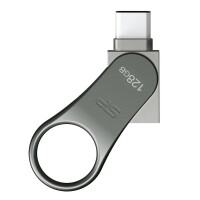 Silicon Power Mobile C80 - 128 GB - USB Type-A / USB Type-C - 3.2 Gen 1 (3.1 Gen 1) - Drehring - 8 g - Titan