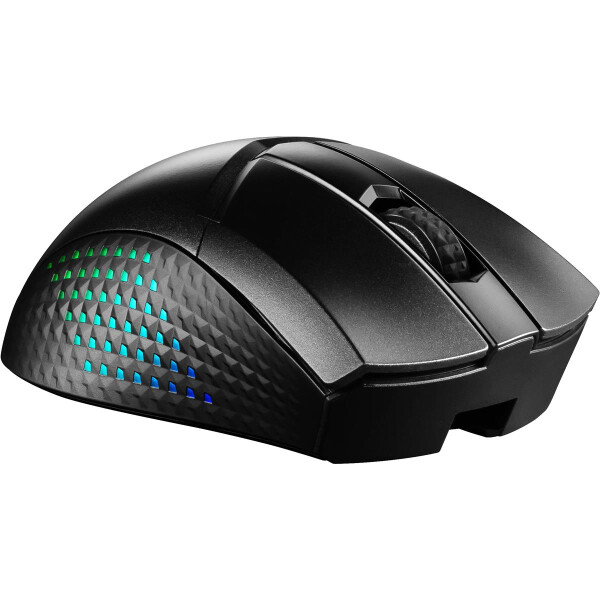 MSI CLUTCH GM51 LIGHTWEIGHT WIRELESS - rechts - Optisch - RF Wireless + Bluetooth + USB Type-C - 26000 DPI - 1 ms - Schwarz