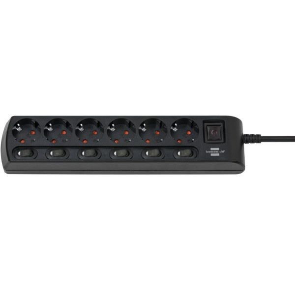 Brennenstuhl 1153110116 - 2 m - 6 AC-Ausgänge - Indoor - IP20 - Schwarz - 16 A