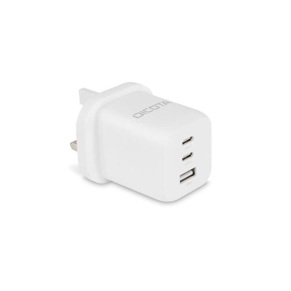 Dicota Compact 3-Port GaN Wall Charger 65W UK white