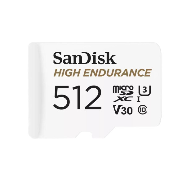 SanDisk High Endurance microSDXC 512GB+ SD Adapter up to 20K Hours Full HD/4K videos - microSDXC - Read 100MB/s