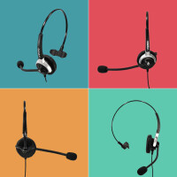 Gequdio Headset 1-Ohr für Unify mit Kabel