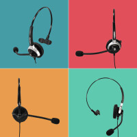 Gequdio Headset 1-Ohr f&uuml;r Unify mit Kabel