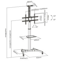 Techly ICA-TR46 - Multimedia-Wagen - Schwarz - Kunststoff - Stahl - Flachbildschirm - 50 kg - 5 kg