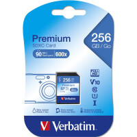 Verbatim Premium - 256 GB - SDXC - Klasse 10 - UHS-I - 90...