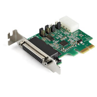 StarTech.com 4 Port Serielle PCI Express RS232 Adapter Karte - PCIe Serielle Host Controller Karte - PCIe zu Seriell DB9 - 16950 UART - Niedrig Profil Erweiterungskarte - Windows & Linux - PCIe - Seriell - PCIe 1.1 - Grün - 214358 h - CE - FCC