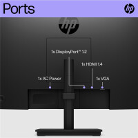 HP P22h G5 - 54,6 cm (21.5 Zoll) - 1920 x 1080 Pixel - Full HD - 5 ms - Schwarz