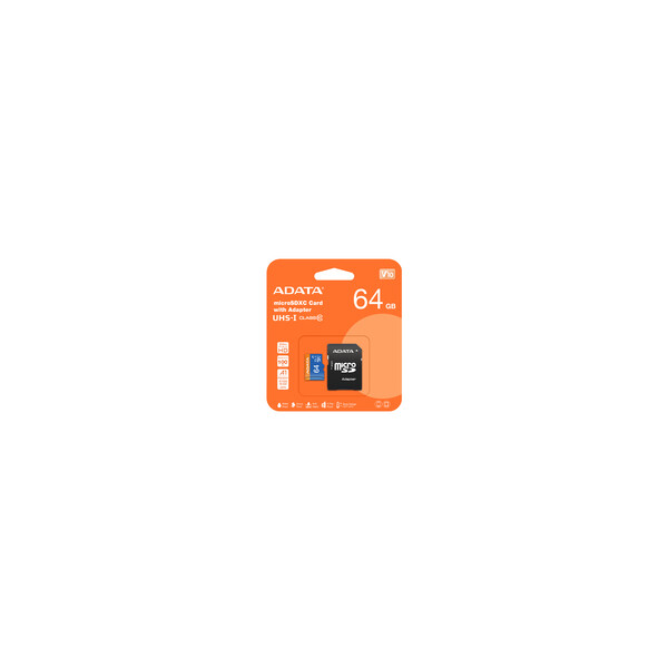 ADATA 64GB - microSDHC - Class 10 - 64 GB - MicroSDHC - Klasse 10 - UHS-I - 85 MB/s - 25 MB/s