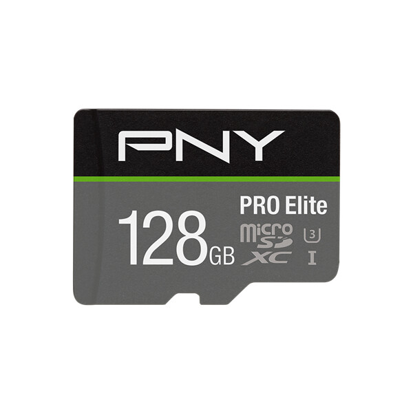 PNY PRO Elite - 128 GB - MicroSDXC - Klasse 10 - UHS-I - Class 3 (U3) - Schwarz - Grau