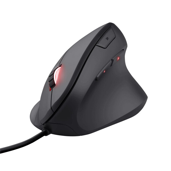 Trust GXT 144 Rexx - rechts - Vertikale Ausführung - Optisch - USB Typ-A - 10000 DPI - Schwarz