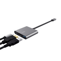 Trust Dalyx - USB 3.2 Gen 1 (3.1 Gen 1) Type-C - Aluminium - Schwarz - HDMI - USB 3.2 Gen 1 (3.1 Gen 1) Type-A - USB 3.2 Gen 1 (3.1 Gen 1) Type-C - Aluminium - China - 5 A