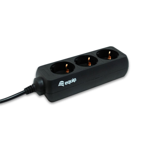 Equip 333280 - 1,1 m - 3 AC-Ausgänge - Typ F - Schwarz - CE - 220 - 240 V