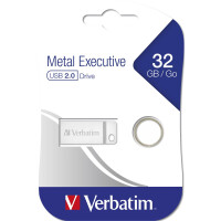 Verbatim Metal Executive - USB-Stick 32 GB - Silber, 32 GB, USB Typ-A, 2.0, Ohne Deckel, 3,6 g, Silber