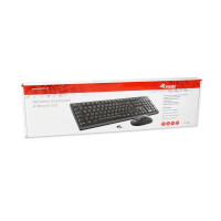 Equip Kabelloses Tastatur und Mausset, IT Layout (QWERTY), Volle Größe (100%), RF Wireless, QWERTY, Schwarz, Maus enthalten