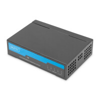 DIGITUS Switch 5-Port Gigabit Unmanaged Metallgehäuse schw - Switch - 1 Gbps