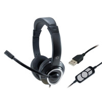 Conceptronic POLONA USB-Headset, Kabelgebunden, Anrufe/Musik, 42 - 17000 Hz, 175 g, Kopfhörer, Schwarz