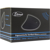 Inter-Tech KM-206R, Beidhändig, Vertikale Ausführung, Optisch, RF Wireless, 1600 DPI, Schwarz