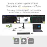 StarTech.com USB-C Multiport Adapter, 3 Monitor Laptop Dockingstation 2x 4K 60Hz + 1x 4K 3
