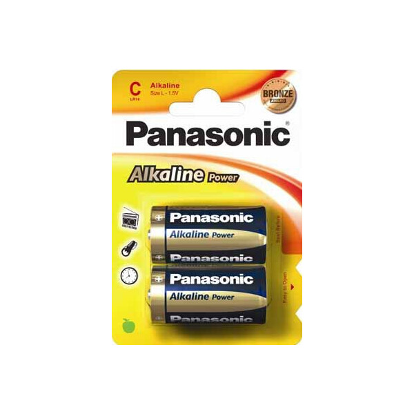 Panasonic 1x2 LR14APB, Einwegbatterie, Alkali, 1,5 V, 2 Stück(e), Blau, Gold, 25,7 mm
