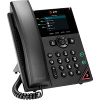 HP POLY VVX 250 IP Telefon mit 4 Leitungen und PoE-fähig, IP-Telefon, Schwarz, Kabelgebundenes Mobilteil, 4 Zeilen, LED, 7,11 cm (2.8")