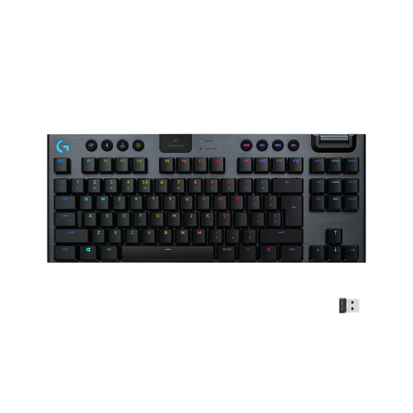 Logitech G G915 TKL, Volle Größe (100%), USB, Mechanischer Switch, QWERTY, RGB-LED, Karbon