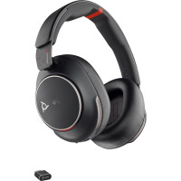 HP POLY Voyager Surround 85 UC USB-C-Headset, für Microsoft Teams zertifiziert, + USB-C/A-Adapter +Ladestation, Kabellos, Anrufe/Musik/Sport/Alltag, 20 - 20000 Hz, 275 g, Kopfhörer, Schwarz