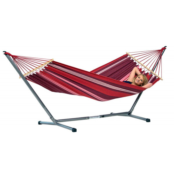 Amazonas AZ-4220000, Hängematte mit Rahmen, 120 kg, 1 Person(en), Baumwolle, Polyester, Stahl, Mehrfarbig, Stahl