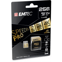 EMTEC SpeedIN Pro, 256 GB, MicroSDXC, Klasse 10, UHS-I,...