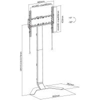 Techly ICA-TR47, Weiß, 40 kg, 177,8 cm (70"), 400 x 400 mm, -10 - 3°, 602 mm