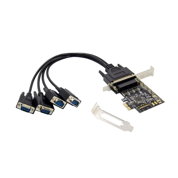 Conceptronic 4-Port-DB9-RS232-Serielle PCIe-Karte, PCIe, RS-232, PCIe 2.0, RS-232, Schwarz, China