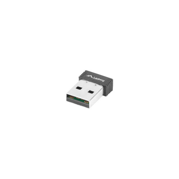 Lanberg NC-0150-WI, Kabellos, USB, WLAN, 150 Mbit/s, Schwarz