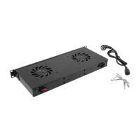 Lanberg AK-1502-B, Lüftertafel, Schwarz, 2 Lüfter, 1U, AC, 230 V