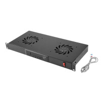 Lanberg AK-1502-B, Lüftertafel, Schwarz, 2 Lüfter, 1U, AC, 230 V
