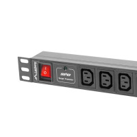 Lanberg PDU-10I-0200-IEC-BK, 1U, Horizontal, Schwarz, 10...