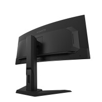 Gigabyte MO34WQC 34” OLED WQHD Curved Gaming Monitor - 3440x1440(WQHD), 175Hz, 0.03ms, KVM, 250 cd/m², FreeSync Premium Pro, DisplayHDR True Black 400, HDMI 2.1, 86,4 cm (34"), 3440 x 1440 Pixel, Wide Quad HD, OLED, 0,03 ms, Schwarz