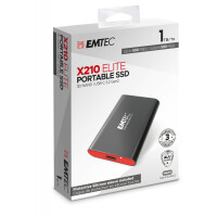 EMTEC X210 Elite, 1000 GB, USB Typ-C, 3.2 Gen 2 (3.1 Gen 2), 500 MB/s, 10 Gbit/s, Schwarz