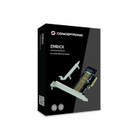 Conceptronic EMRICK M.2-NVMe-SSD-PCIe-Adapter, PCIe, M.2, PCIe 3.0, Schwarz, Edelstahl, Passiv, China