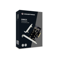Conceptronic EMRICK 2-in-1-M.2-SSD-PCIe-Adapter SATA AHCI NVMe, PCIe, M.2, PCIe 3.0, Passiv, China, JMB585