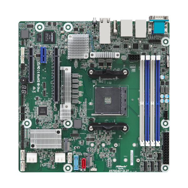 ASRock X570D4U-2L2T/BCM, AMD, Socket AM4, AMD Ryzen™ 3, AMD Ryzen™ 5, DDR4-SDRAM, 32 GB, DIMM