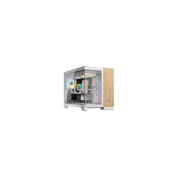 Corsair Geh mATX 2500X Tempered Glass White/Bamboo Wood - Tower - ATX