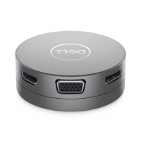 Dell USB-C Mobile Adapter – DA310, Kabelgebunden, USB 3.2 Gen 2 (3.1 Gen 2) Type-C, 10,100,1000 Mbit/s, Silber, 3840 x 2160 Pixel, 1920 x 1080 Pixel