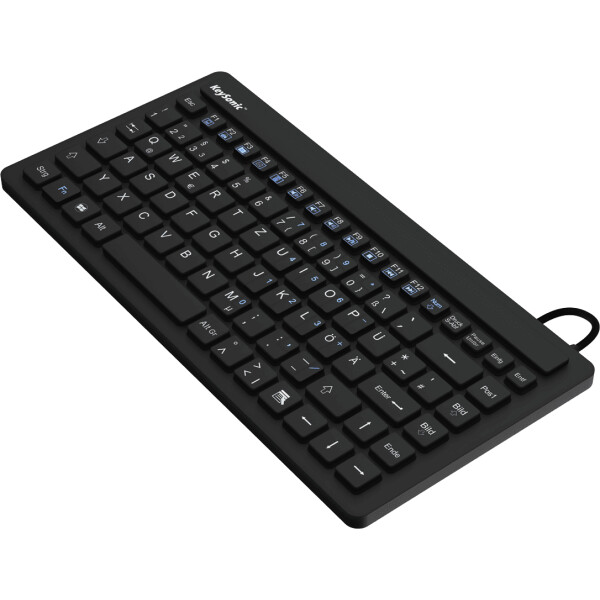 KeySonic KSK-3230 IN (US), Mini, Kabelgebunden, USB, QZERTY, Schwarz